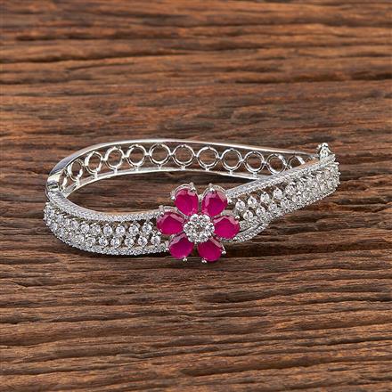 Cubic Zirconia Classic Kada With Rhodium Plating