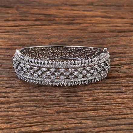 Cubic Zirconia Classic Kada With Black Plating