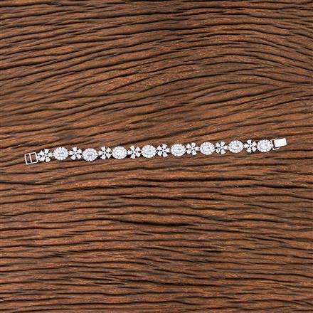 Cubic Zirconia Classic Bracelet With Rhodium Plating