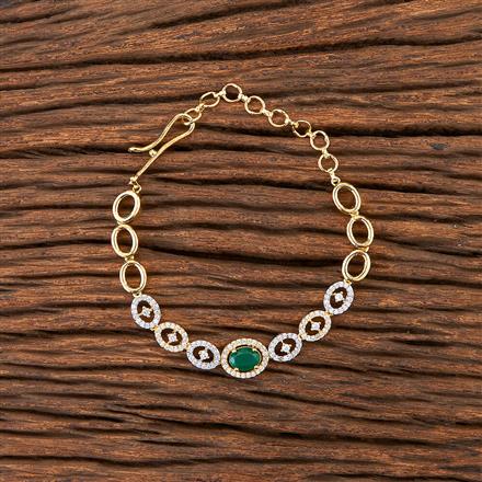 Cubic Zirconia Delicate Bracelet With 2 Tone Plating