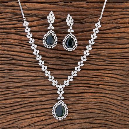 Cz Classic Necklace With Rhodium Plating