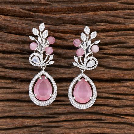 Cubic Zirconia Classic Earring With Rhodium Plating