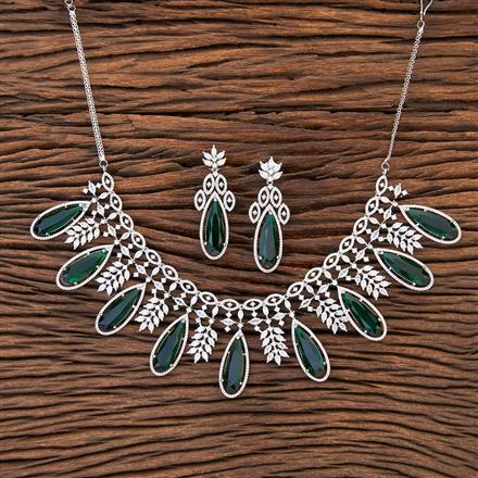 Cubic Zirconia Classic Necklace With Rhodium Plating