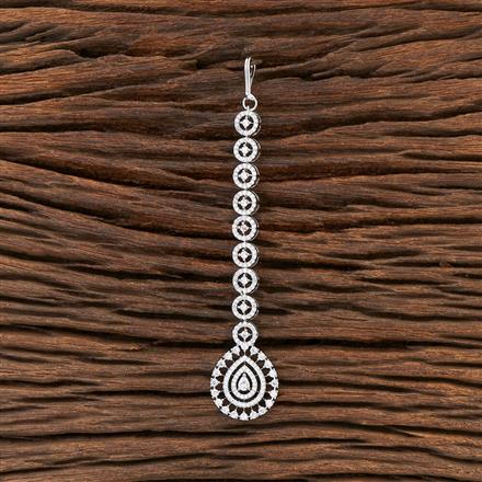 Cubic Zirconia Delicate Tikka With Rhodium Plating