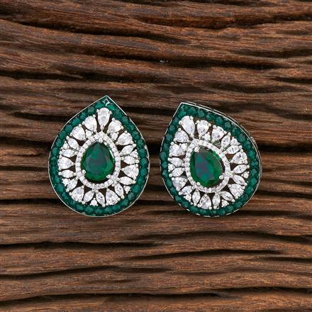 Cubic Zirconia Crystal Bandhai Earring With Rhodium Plating