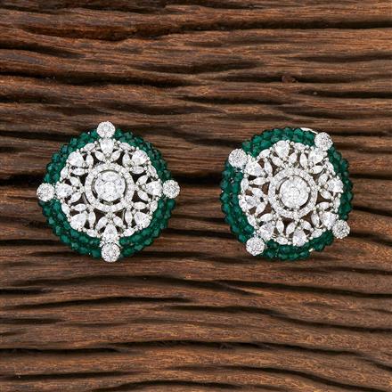 Cubic Zirconia Crystal Bandhai Earring With Rhodium Plating