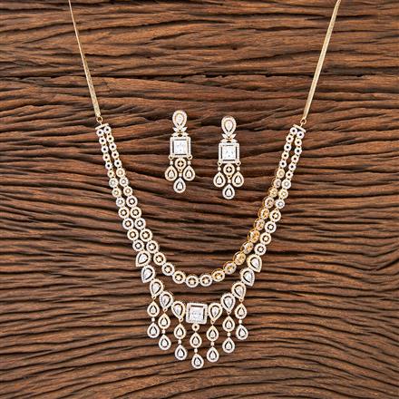 Cz Classic Necklace With 2 Tone Plating