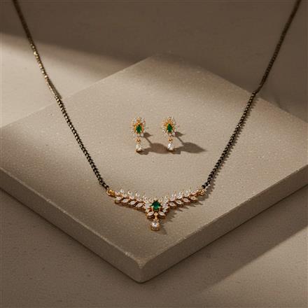 Cz Tanmaniya Mangalsutra With Gold Plating