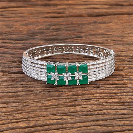 Cz Classic Kada With Rhodium Plating