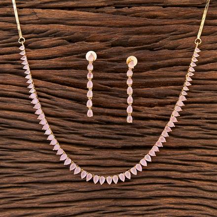 Cubic Zirconia Delicate Necklace With Gold Plating