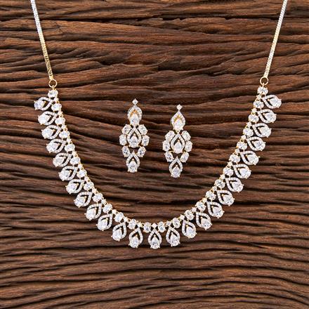 Cubic Zirconia Delicate Necklace With 2 Tone Plating
