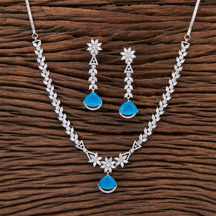 Cubic Zirconia Delicate Necklace With Rhodium Plating
