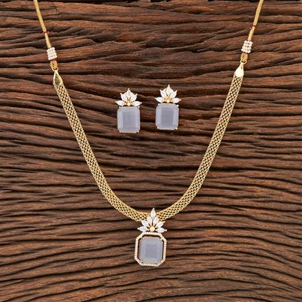 Cubic Zirconia Classic Pendant Set With Gold Plating