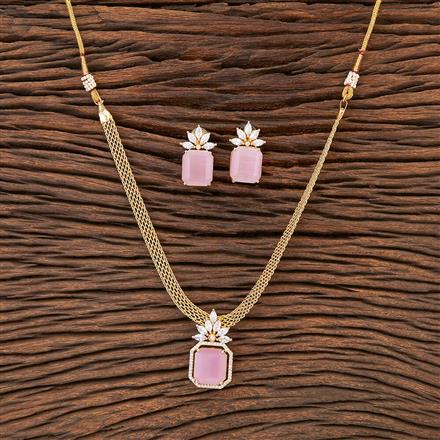 Cubic Zirconia Classic Pendant Set With Gold Plating