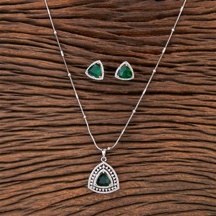 Cubic Zirconia Delicate Pendant Set With Rhodium Plating