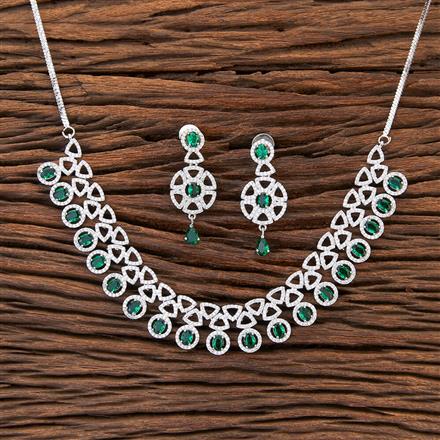 Cubic Zirconia Classic Necklace With Rhodium Plating