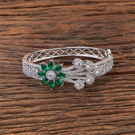 Cubic Zirconia Classic Kada With Rhodium Plating