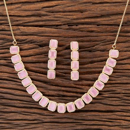 Cubic Zirconia Delicate Necklace With Gold Plating