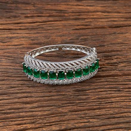 Cubic Zirconia Classic Kada With Rhodium Plating