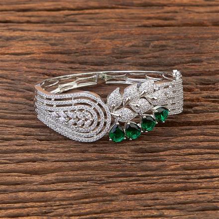 Cubic Zirconia Classic Kada With Rhodium Plating