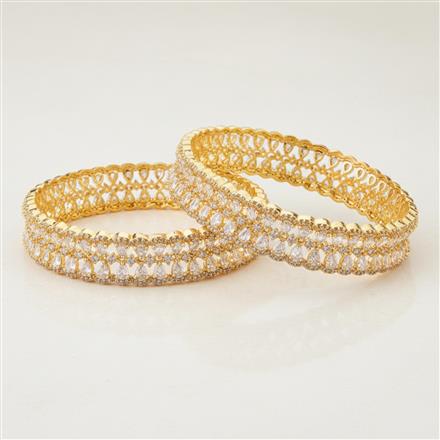 Cubic Zirconia Classic Bangles With Gold Plating
