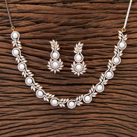 Cubic Zirconia Pearl Necklace