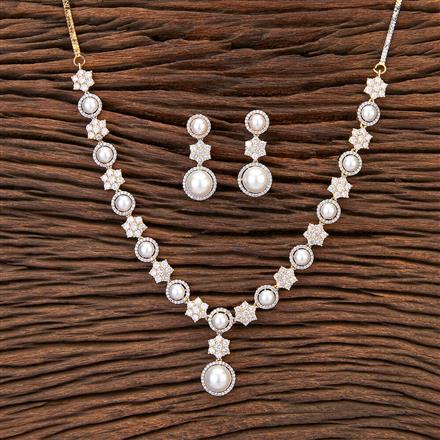 Cubic Zirconia Pearl Necklace
