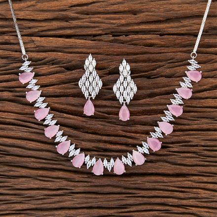 Cubic Zirconia Classic Necklace With Rhodium Plating