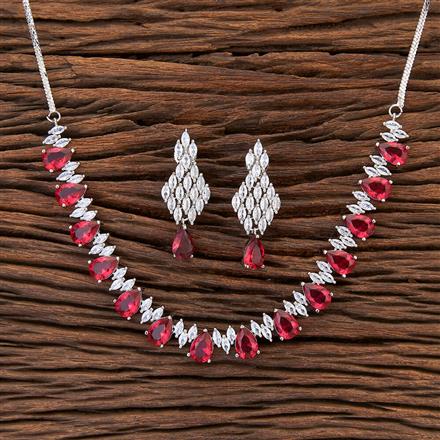 Cubic Zirconia Classic Necklace With Rhodium Plating