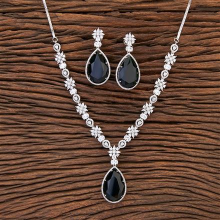 Cubic Zirconia Classic Necklace With Rhodium Plating