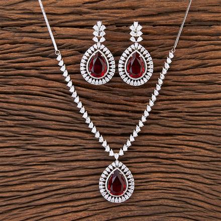 Cubic Zirconia Classic Necklace With Rhodium Plating