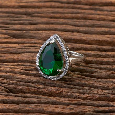 Cubic Zirconia Delicate Ring With Rhodium Plating