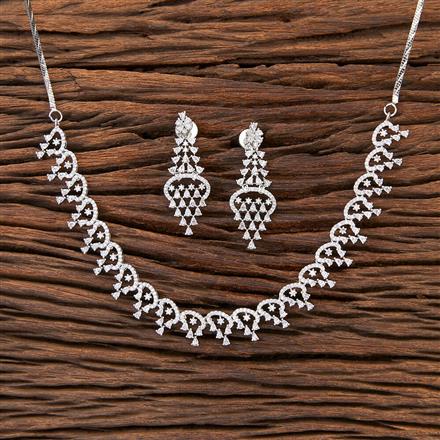 Cubic Zirconia Classic Necklace With Rhodium Plating