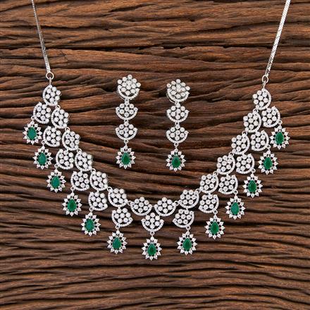 Cubic Zirconia Classic Necklace With Rhodium Plating