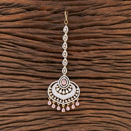 Cubic Zirconia Classic Tikka With 2 Tone Plating