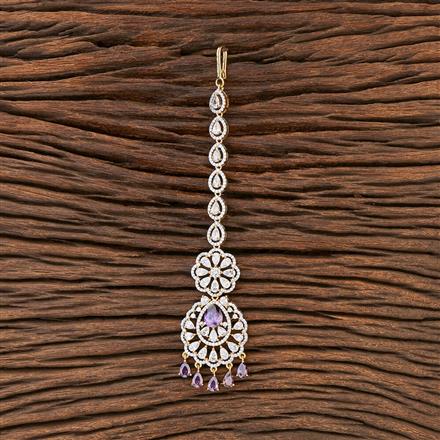 Cubic Zirconia Classic Tikka With 2 Tone Plating