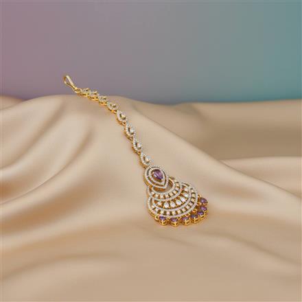 Cubic Zirconia Classic Tikka With 2 Tone Plating