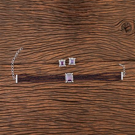 Cubic Zirconia Classic Mala Necklace With Rhodium Plating