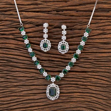 Cz Classic Necklace With Rhodium Plating