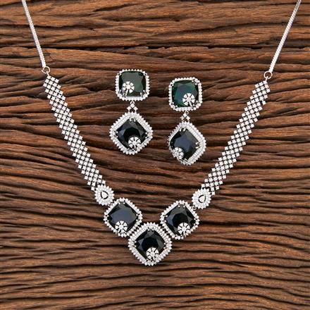 Cz Classic Necklace With Rhodium Plating