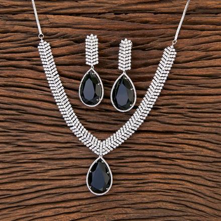 Cz Classic Necklace With Rhodium Plating