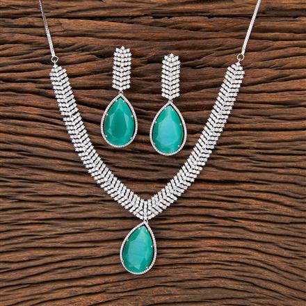 Cz Classic Necklace With Rhodium Plating
