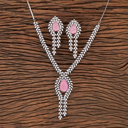 Cz Classic Necklace With Rhodium Plating