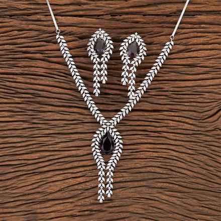 Cz Classic Necklace With Rhodium Plating