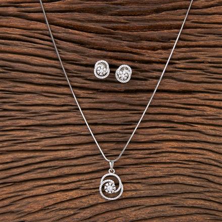 Cubic Zirconia Delicate Pendant Set With Rhodium Plating