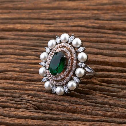 Cubic Zirconia Classic Ring With Black Plating