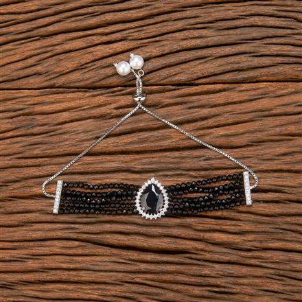 American Diamond Adjustable Bracelet With Rhodium Plating