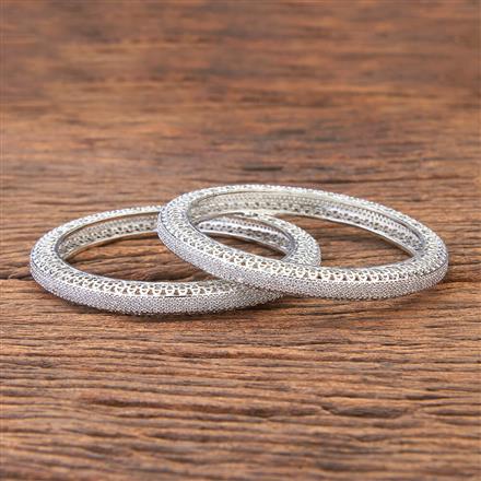 Cz Classic Bangles With Rhodium Plating