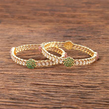 Cz Openable Bangles With Gold Plating