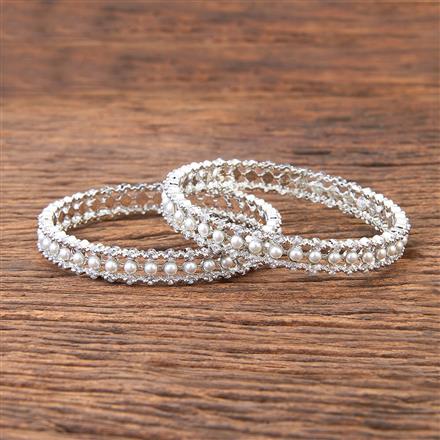 Cz Classic Bangles With Rhodium Plating